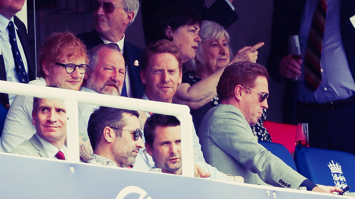 Ed Sheeran, watches the Cricket World Cup match between England and Australia at Lord’s.