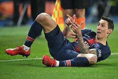 PARIS, March 18, 2019 (Xinhua) -- Angel Di Maria of Paris Saint-Germain celebrates scoring during the Ligue 1 match between Paris Saint-Germain (PSG) and Olympique de Marseille (OM)  in Paris, France on March 17, 2019. Paris Saint-Germain won 3-1. (Xinhua/Jack Chan/IANS)