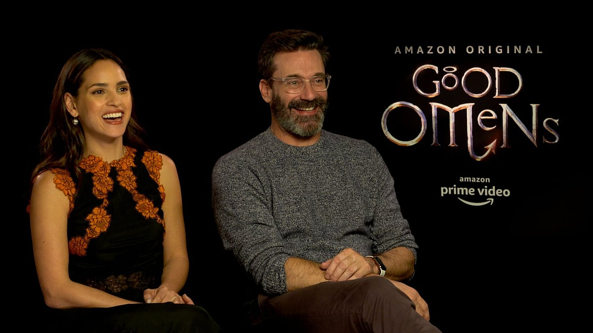Adria Arjona and Jon Hamm talk to <b>The Quint</b> about <i>Good Omens.</i>