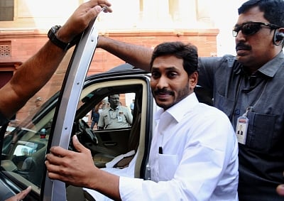 New Delhi: Andhra Pradesh Chief Minister Jagan Mohan Reddy arrives to meet Home Minister Amit Shah at North Block in New Delhi on June 14, 2019. (Photo: IANS)