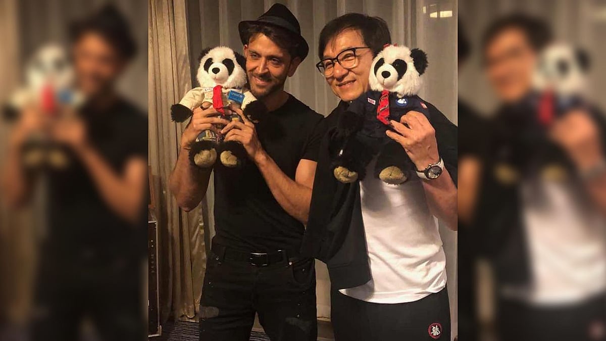 Hrithik Roshan in China with Jackie Chan.