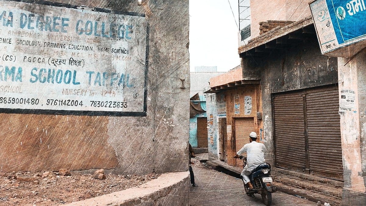 A lane outside the victim’s house in Aligarh’s Tappal.