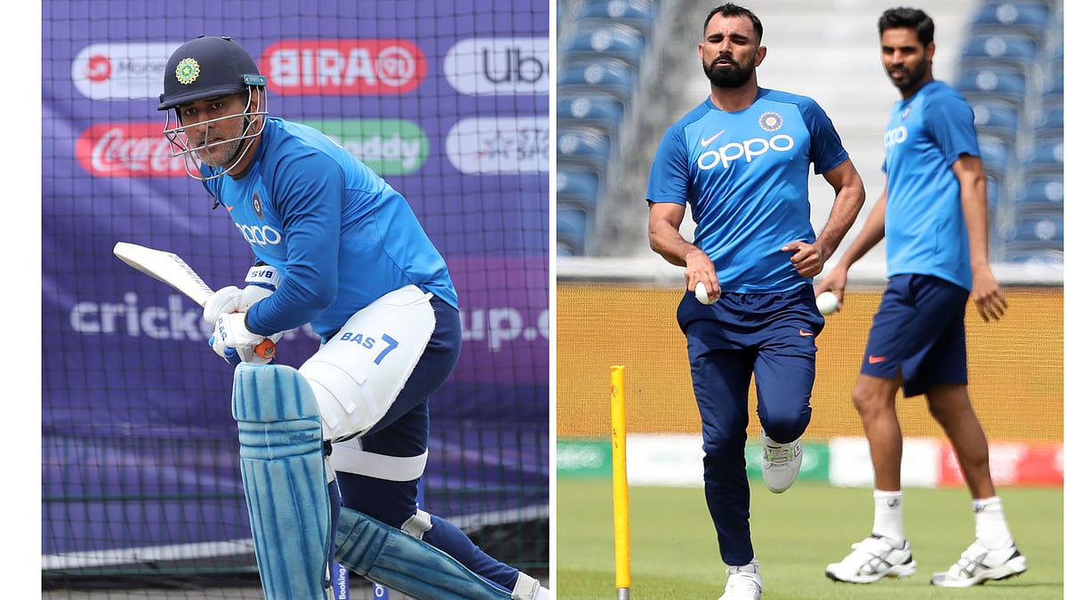 MS Dhoni and Bhuvneshwar Kumar tried hard during the practice session.
