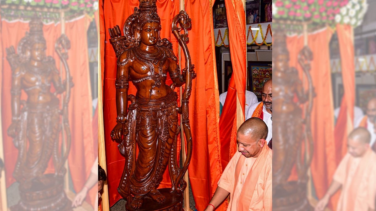 UP Chief Minister Yogi Adityanath unveils statue of Lord Ram in Ayodhya. 