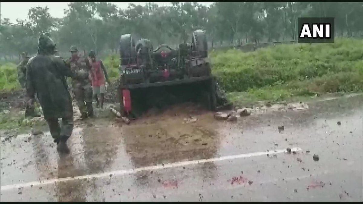 The Army vehicle overturned in district’s Nakarahola.