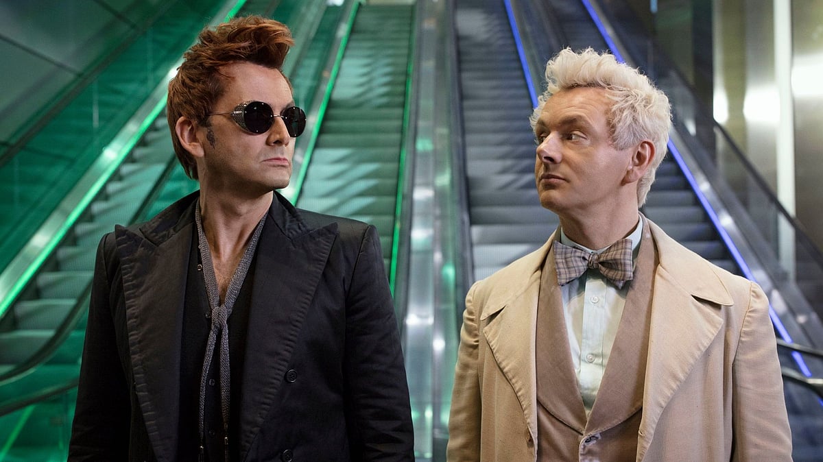 David Tennant and Michael Sheen in <i>Good Omens.</i>