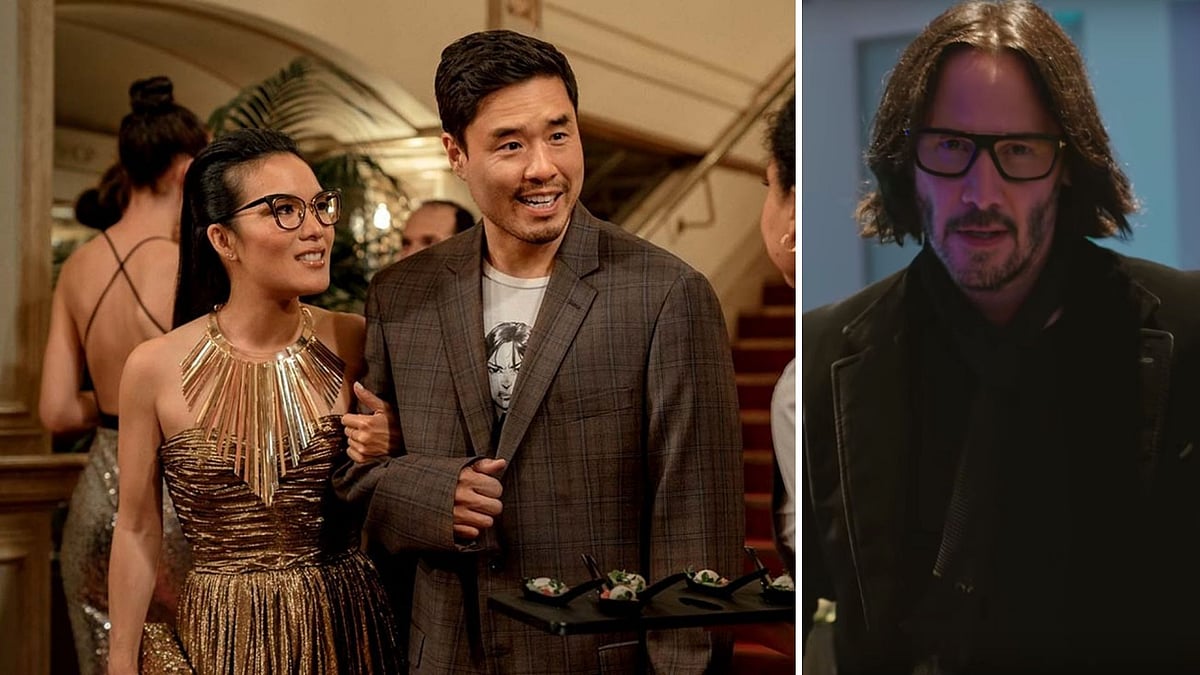 Ali Wong, Randall Park and Keanu Reeves in Netflix film <i>Always Be My Maybe</i>.