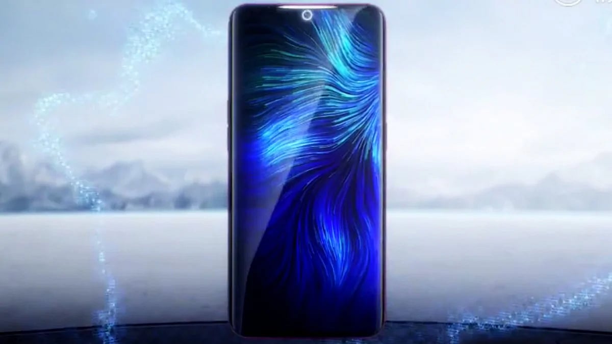 The new device teases all-new in-display front camera technology.