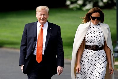 U.S. President Donald Trump and first lady Melania Trump. (Xinhua/Ting Shen/IANS)