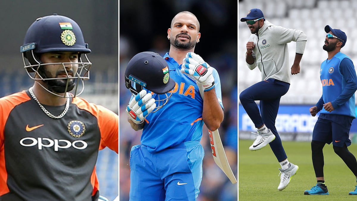 From left: Rishabh Pant, Shikhar Dhawan, Vijay Shankar and Dinesh Karthik.
