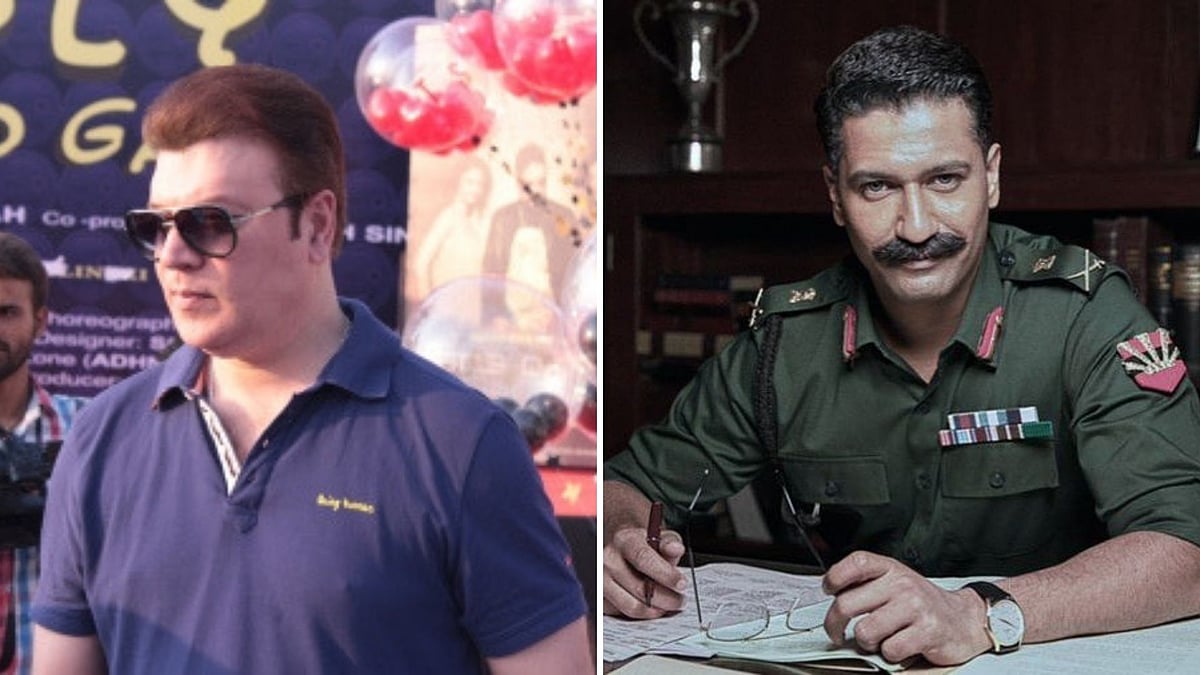 Actor Aditya Pancholi (L); Vicky Kaushal (R) as Sam Manekshaw