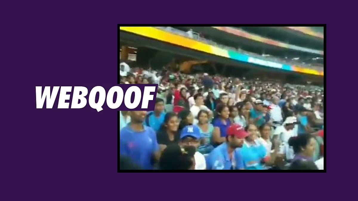 The video is not from England’s Old Trafford stadium, but from Austalia’s Adelaide Oval ground. 