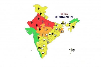 As the minimum temperature touched 27.6 degrees Celsius on Saturday in the Delhi-NCR region, the India Meteorological Department (IMD) has issued the highest "red" alert for some parts of northern India including the national capital. (Photo: IANS/IMD)