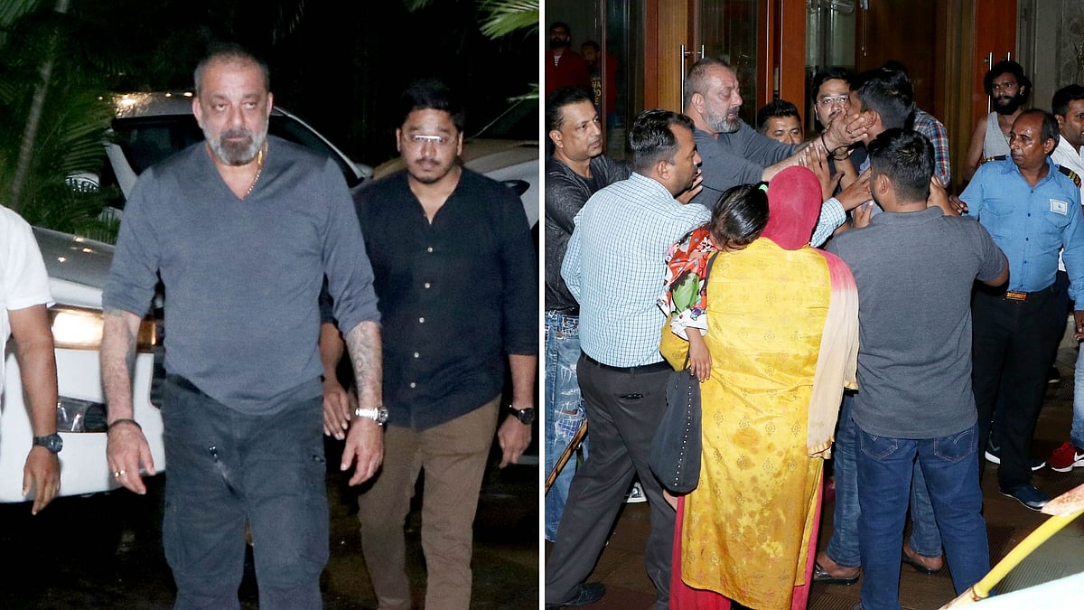Sanjay Dutt at his residence in Mumbai.