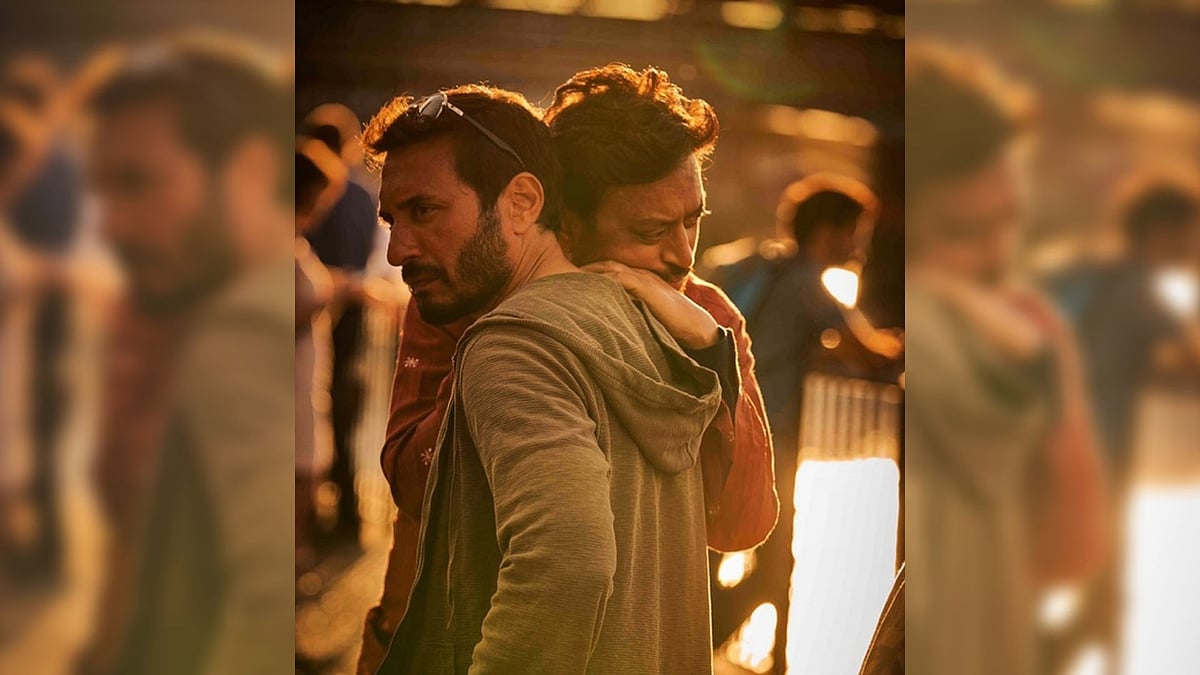 Director Homi Adajania and Irrfan Khan on the sets of <i>Angrezi Medium</i>.