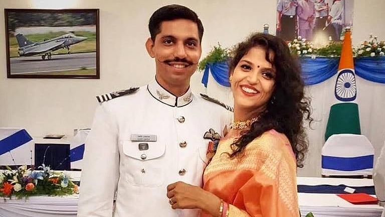 Garima Abrol with husband, late Squadron Leader Samir Abrol.