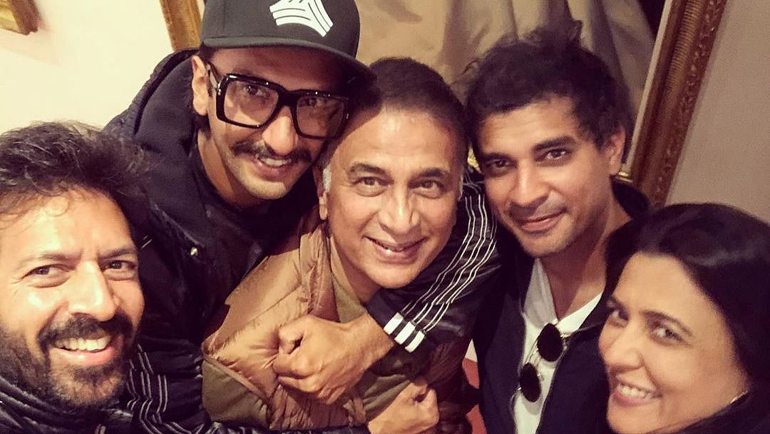 From L to R: Kabir Khan, Ranveer Singh, Sunil Gavaskar, Tahir Bhasin and Mini Mathur.