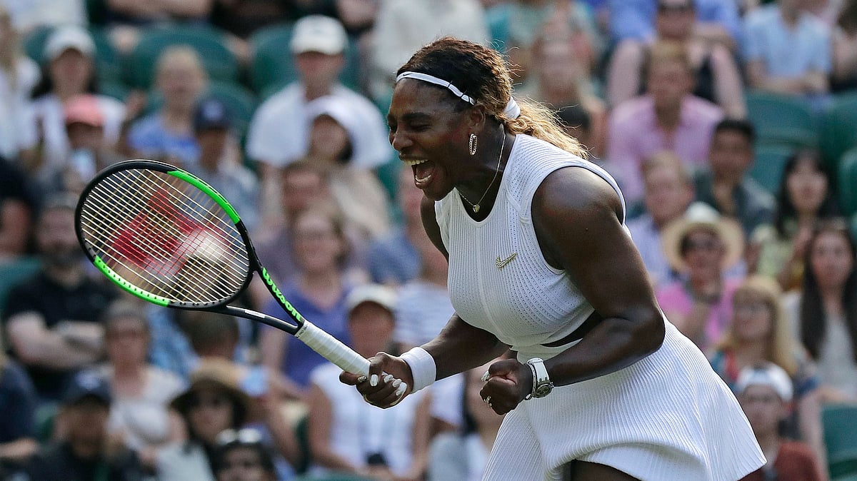 United States’ Serena Williams celebrates winning a point against Italy’s Giulia Gatto-Monticone in a Women’s singles match.