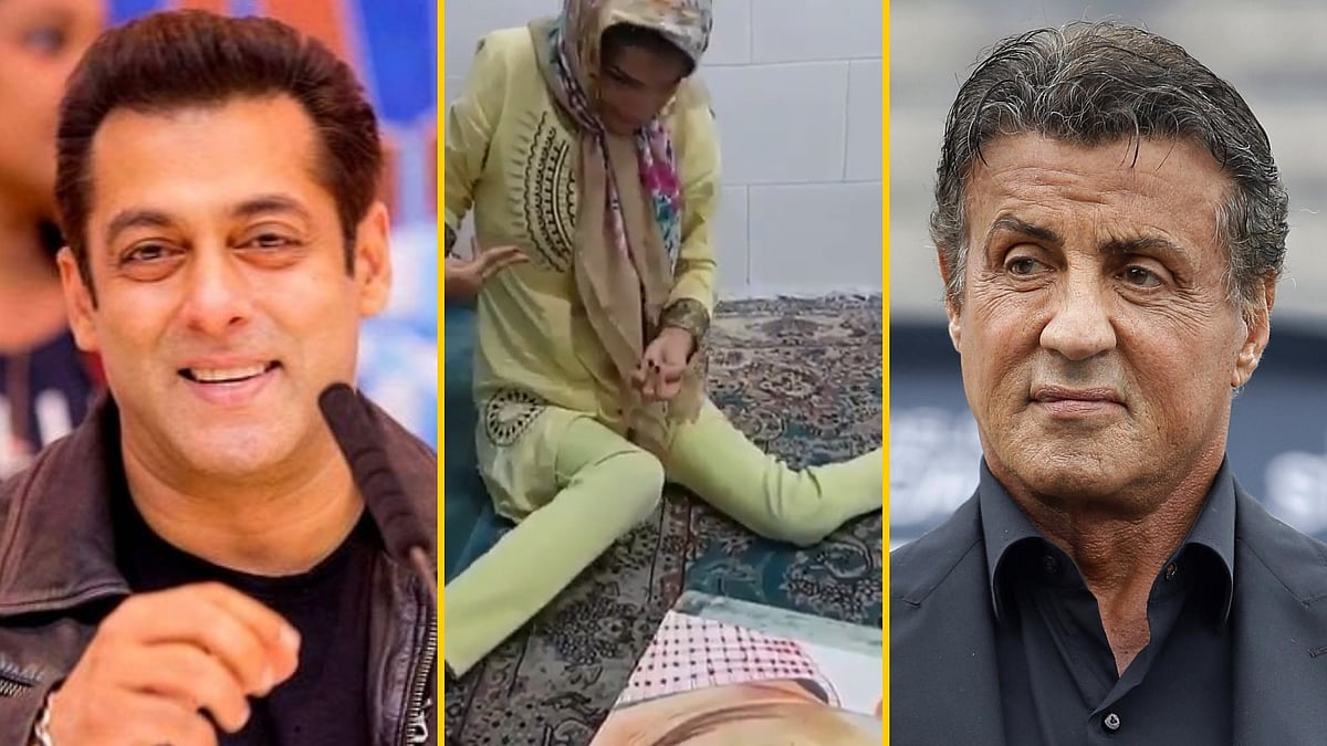 Salman Khan and Sylvester Stallon react to a specially-ables fan’s gesture. 