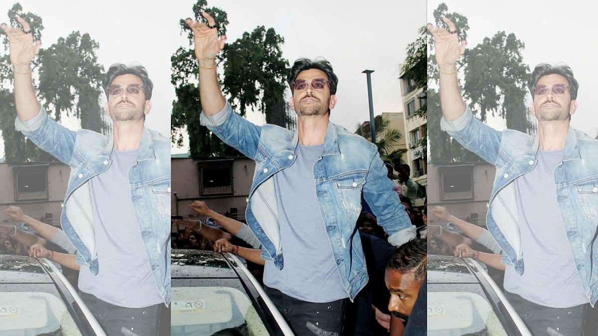 Hrithik Roshan outside a Mumbai cinema hall.