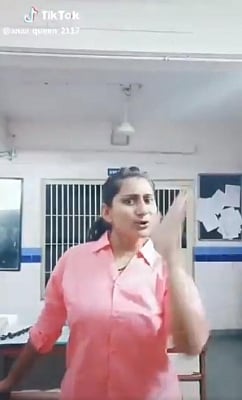 Social media users reacted sharply after a policewoman from Gujarat was reportedly suspended for a TikTok video shot inside Langhnaj village police station in Mehsana district.