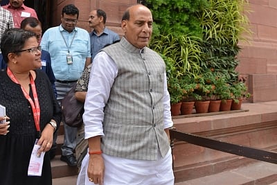 New Delhi: Defence Minister Rajnath Singh at Parliament, in New Delhi on July 24, 2019. (Photo: IANS)