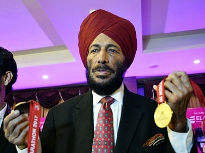 Patna: Indian track and field athlete Milkha Singh during a press conference in Patna on Dec 16, 2017. (Photo: IANS)