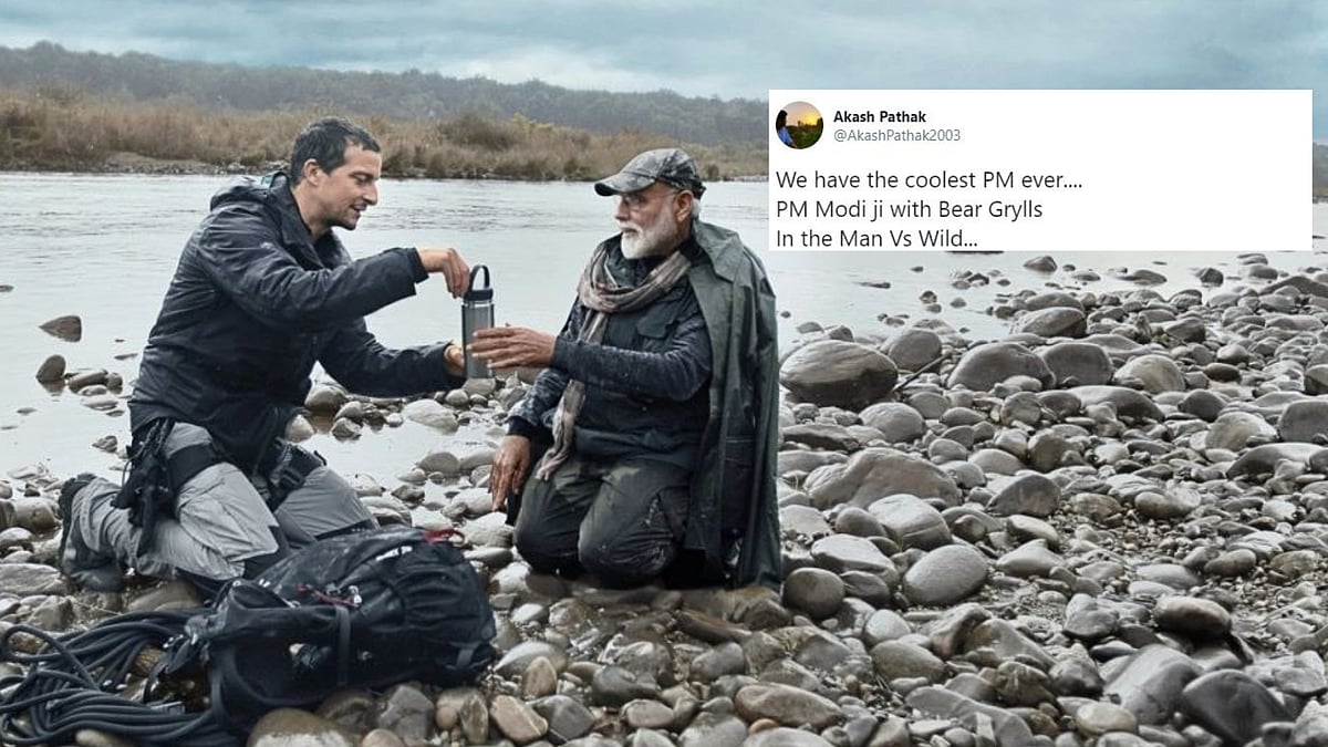 PM Modi with Bear Grylls.