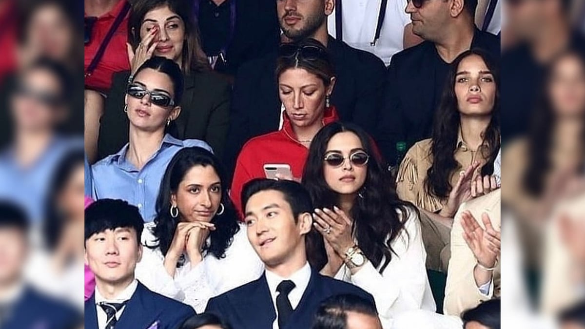 Deepika Padukone and her sister at Wimbledon finals on Sunday.
