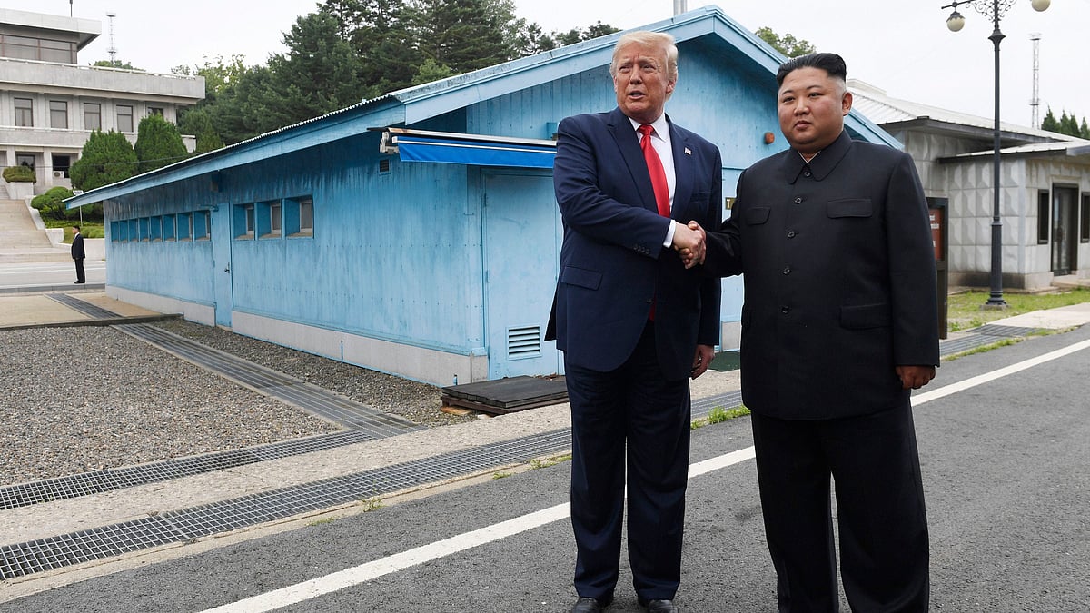 Donald Trump with North Korean leader Kim Jong Un. 