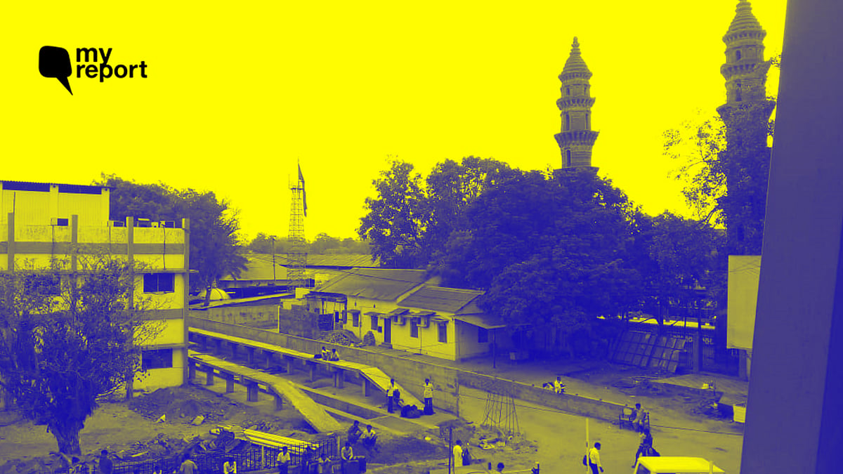 Construction work behind Brick Minars in Ahmedabad