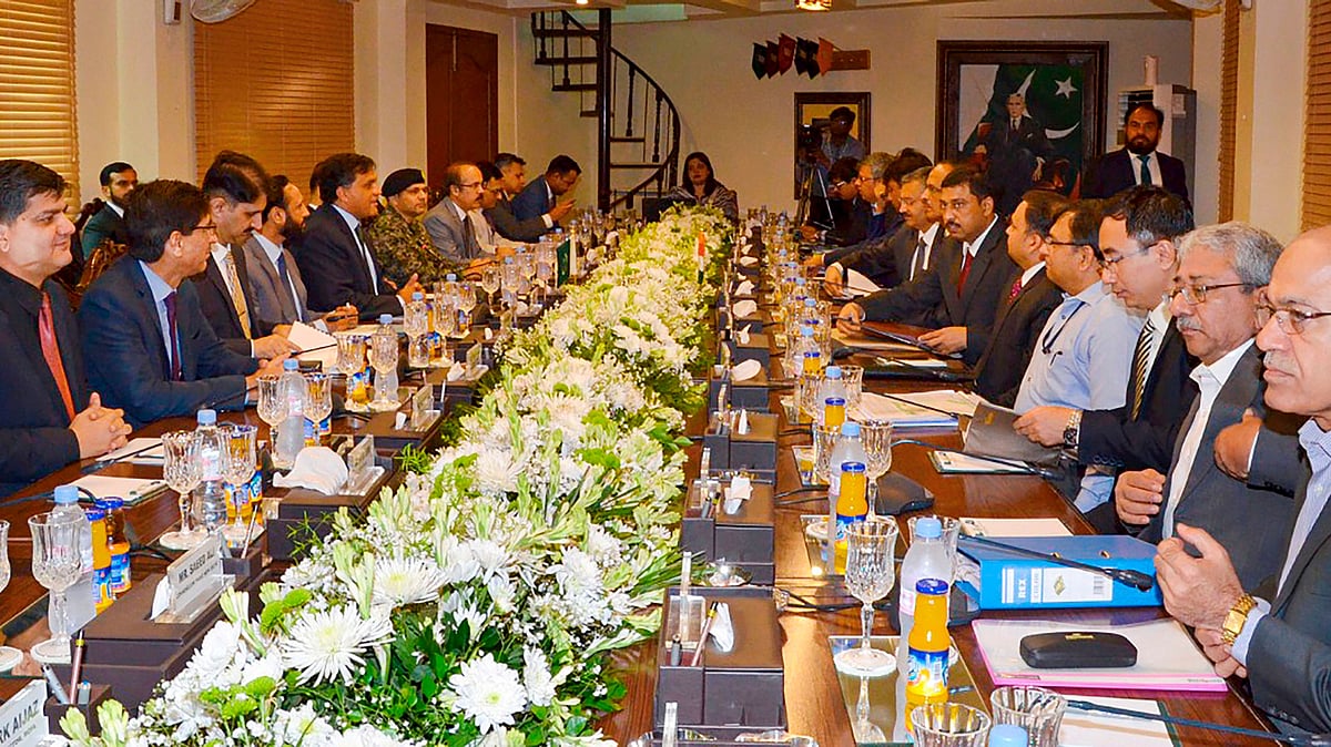 Officials during the second round of talks between India and Pakistan on Kartarpur corridor 