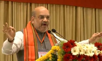 Nizamabad: BJP chief Amit Shah addresses a party meeting in Telangana