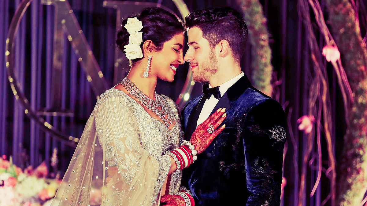 Priyanka Chopra with Nick Jonas.