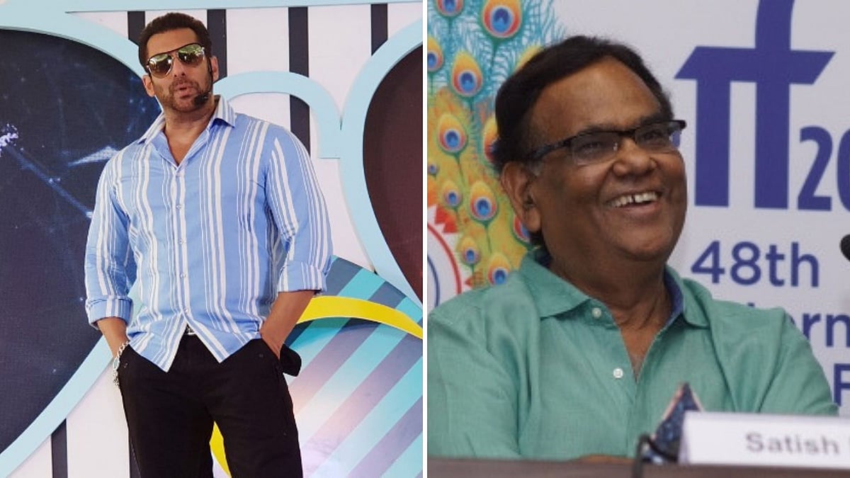 Salman Khan (L) and Satish Kaushik (R)