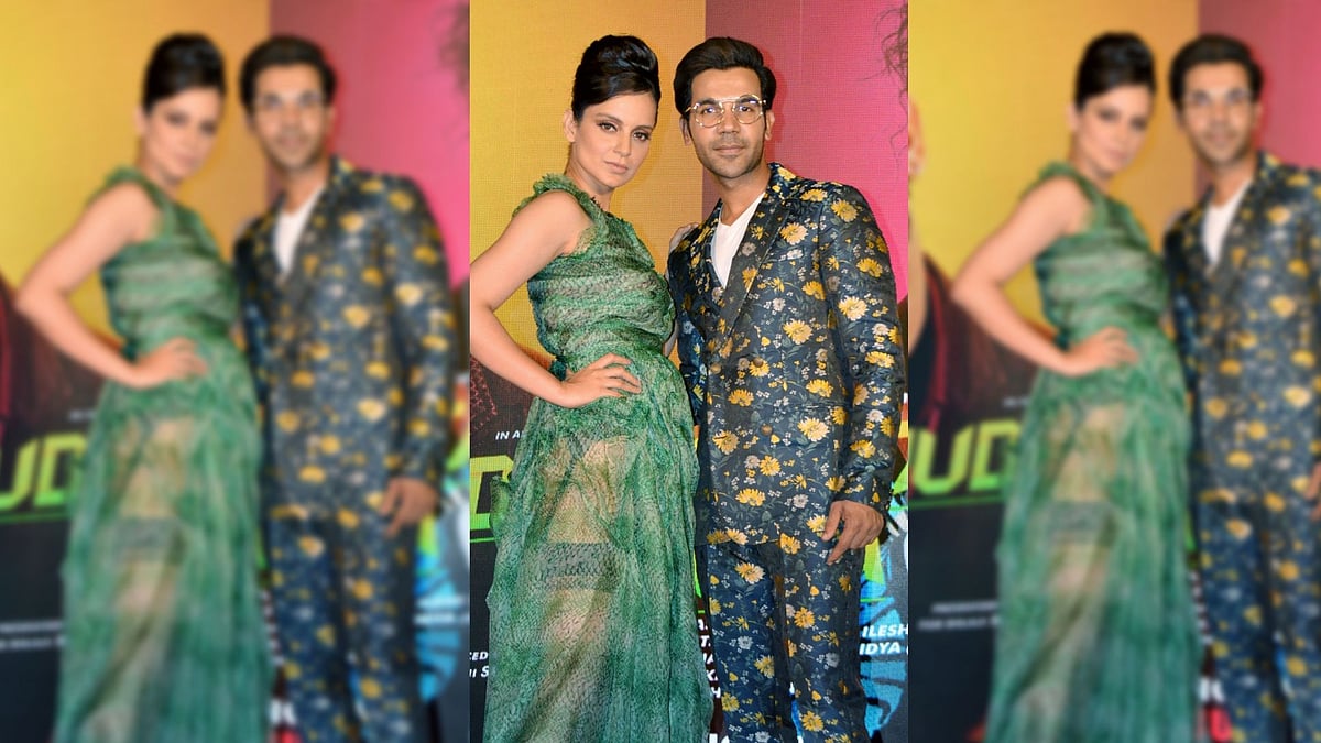 Kangana Ranaut and Rajkummar Rao at the <i>Judgementall Hai Kya</i> song launch event.