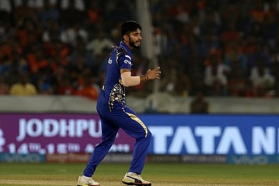 Hyderabad: Mayank Markande of Mumbai Indians during an IPL 2018 match between Sunrisers Hyderabad and Mumbai Indians at Rajiv Gandhi International Cricket Stadium in Hyderabad on April 12, 2018. (Photo: BCCI/IANS) (Credit Mandatory)