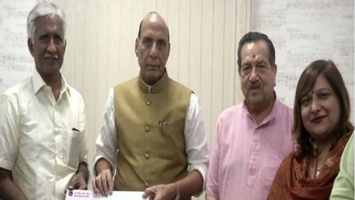 CBR Prasad with Defence Minister Rajnath Singh.