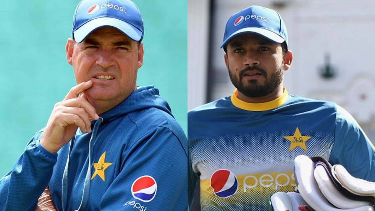 File picture of Mickey Arthur (left) and Azhar Ali.