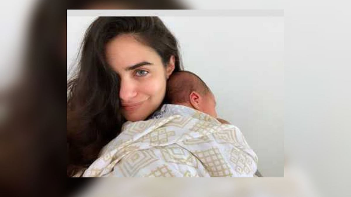 Gabriella Demetriades with her and Arjun Rampal’s child