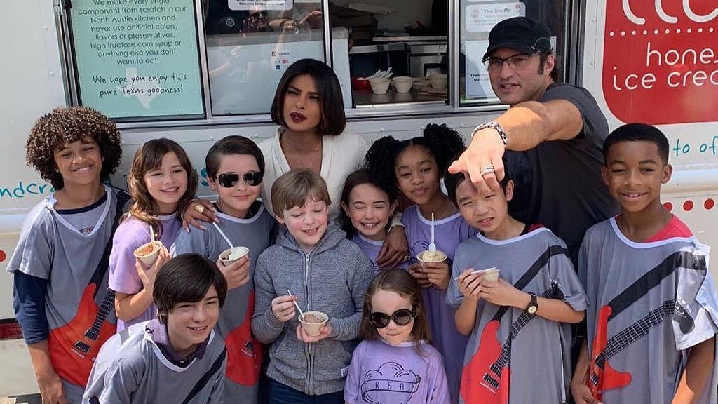 Priyanka Chopra with director Robert Rodriguez on the sets of ‘We Can Be Heroes’.
