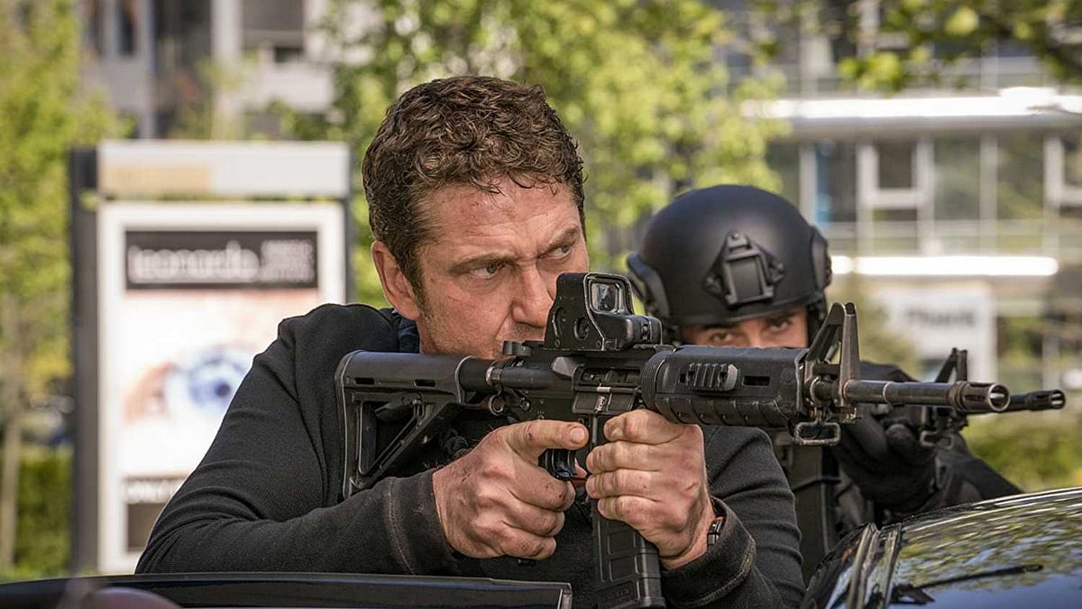 Gerard Butler as a Secret Service agent in a still from action film <i>Angel Has Fallen.</i>