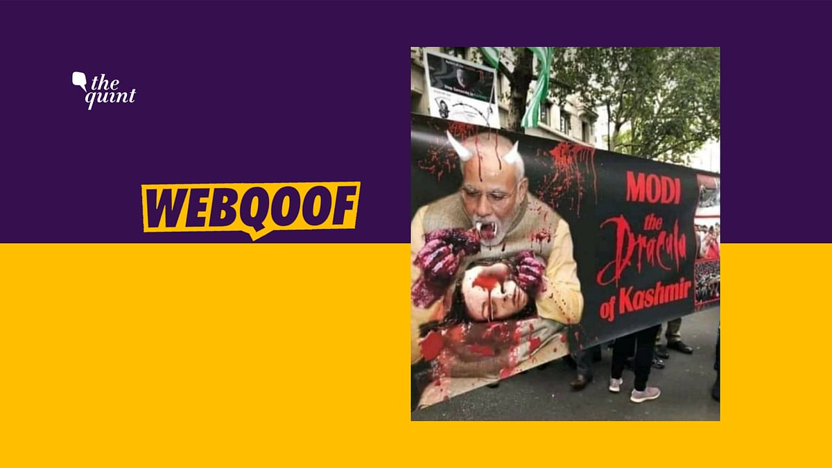 A poster showing Narendra Modi as ‘Dracula of Kashmir’ was falsely claimed to be from Aligarh Muslim University.