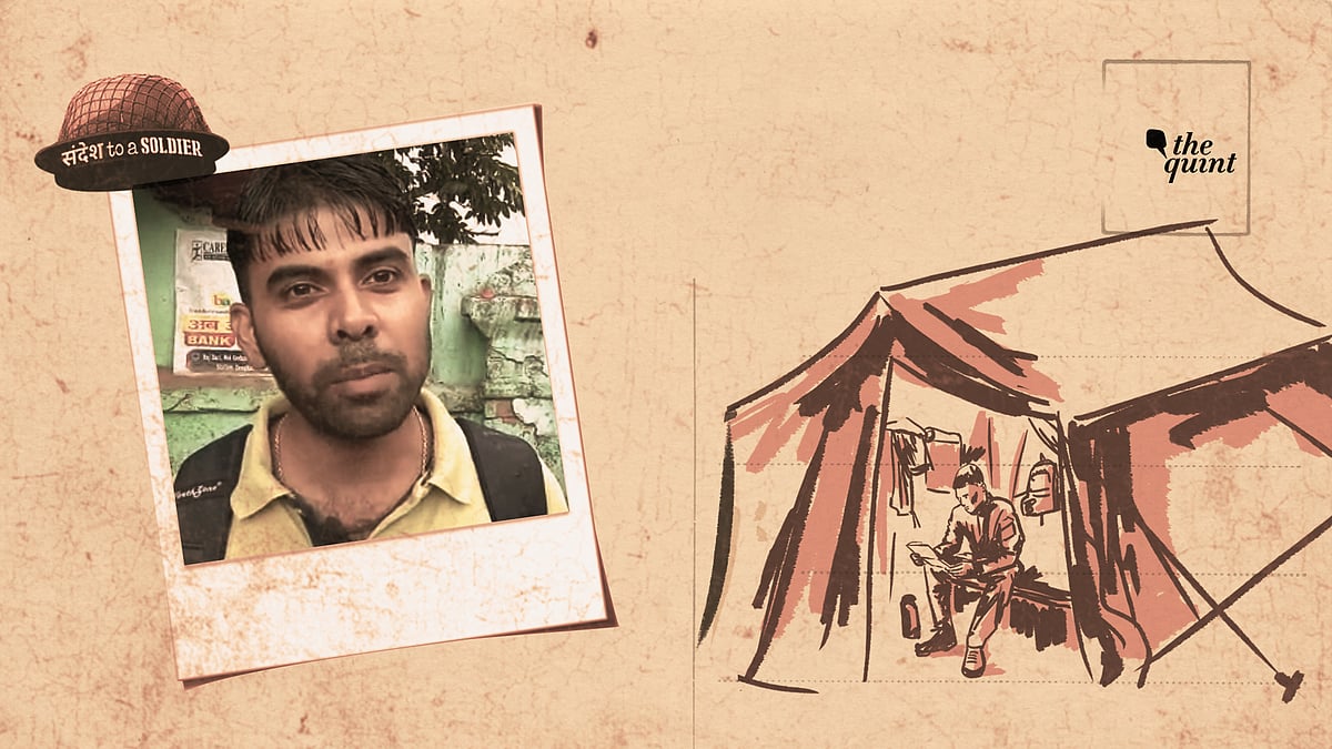 Santosh Kumar from Jharkhand’s Deoghar sends his sandesh to a soldier.