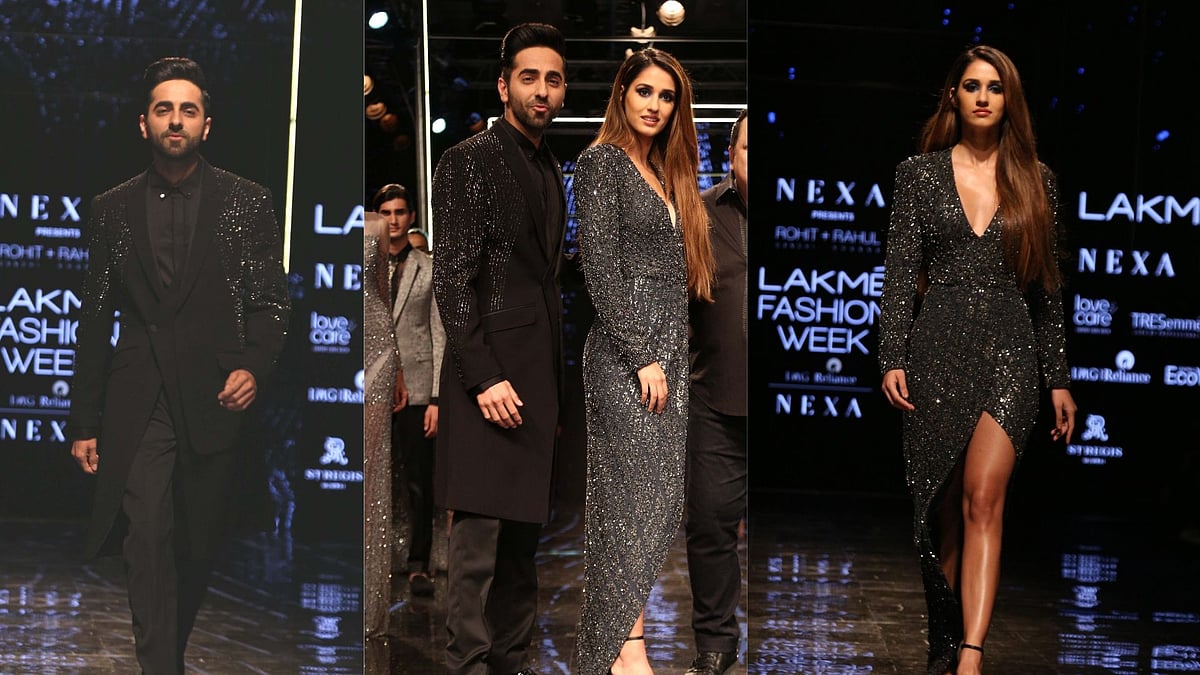 Ayushmann Khurrana and Disha Patani on the ramp at LFW 2019.