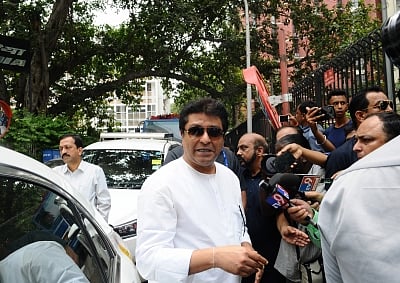 New Delhi: Maharashtra Navnirman Sena (MNS) chief Raj Thackeray leaves after meeting the Chief Election Commissioner (CEC), in New Delhi on July 8, 2019. (Photo: IANS)