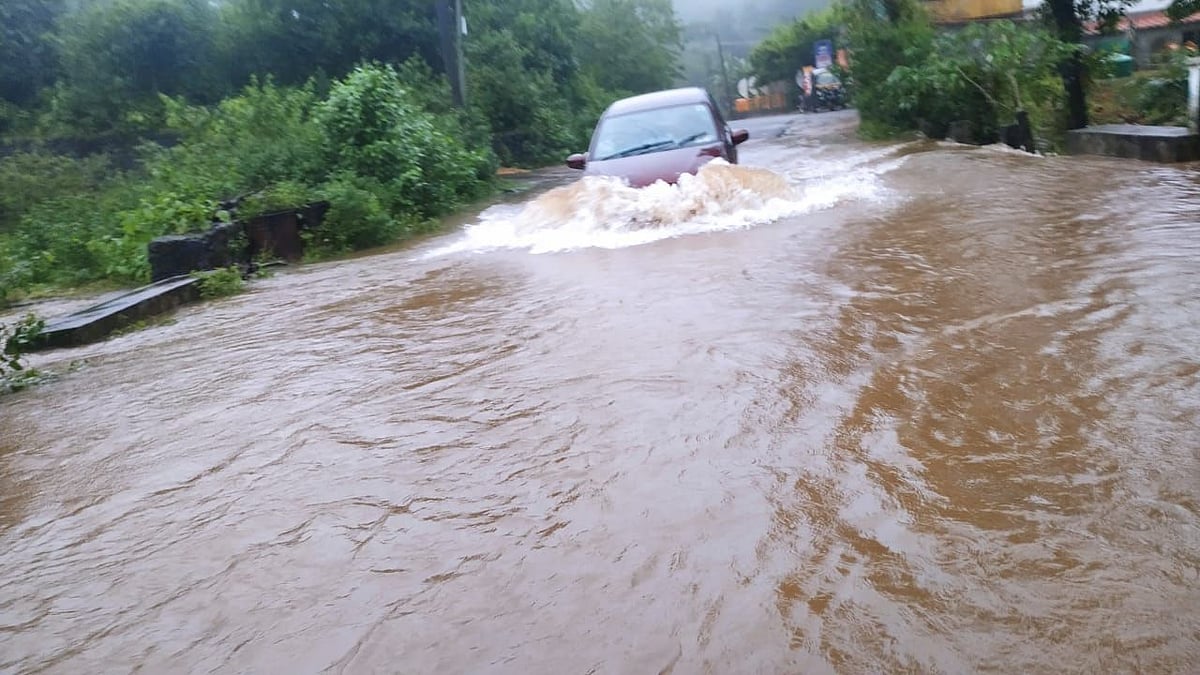 Red alert has been sounded in four districts as torrential rains submerged low-lying areas.&nbsp;