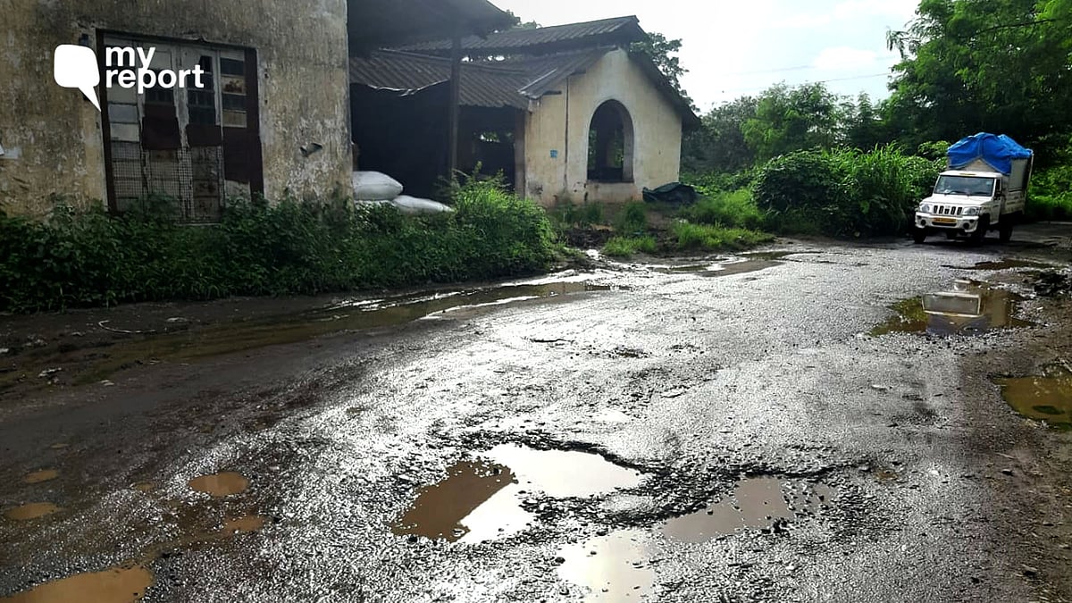 Potholes in Goregaon’s Aarey Colony have become a persistent problem.