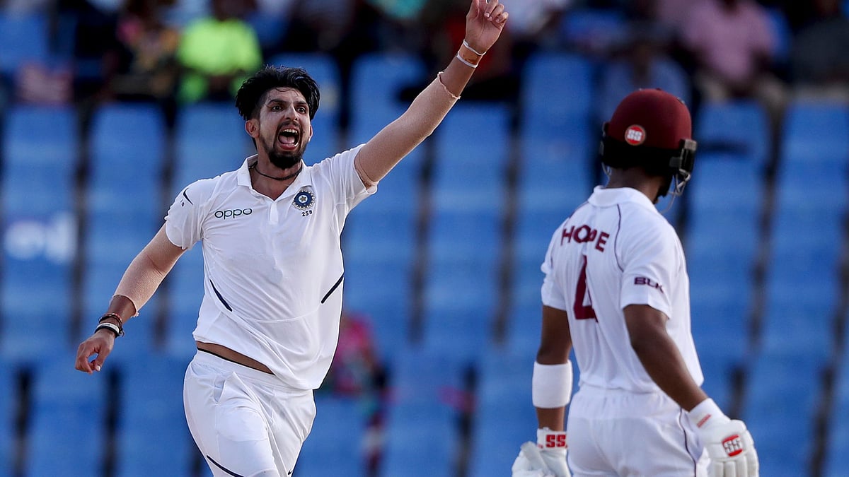 Ishant Sharma took 5/42 to limit the West Indies reply to 189/8, trailing by 108 runs.