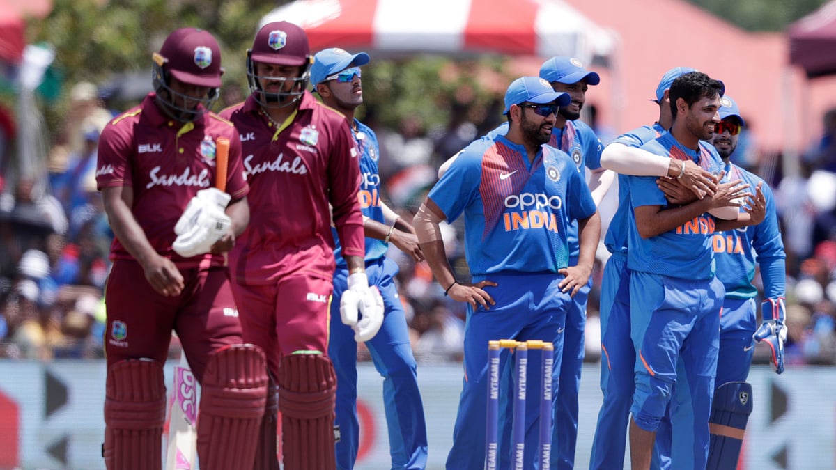 India beat West Indies by 22 runs (DLS) in the second T20 International in Florida.